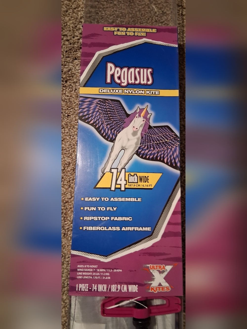 Pegasus Deluxe Nylon Kite - Blue & Purple